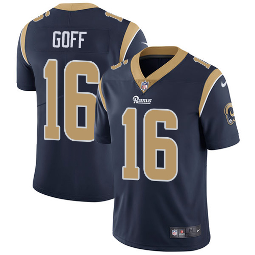 Nike Rams #16 Jared Goff Navy Blue Team Color Men's Stitched NFL Vapor Untouchable Limited Jersey - Click Image to Close